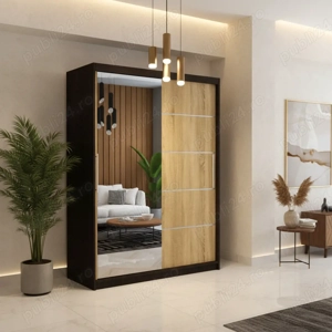 Dresing Delia 150 Wenge cu Oglinda si Usi Sonoma Livrare în toată țara