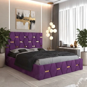 Pat Tapitat Bia Mov Catifea Premium Expediere rapidă Alege chiar azi mobilier dormitor