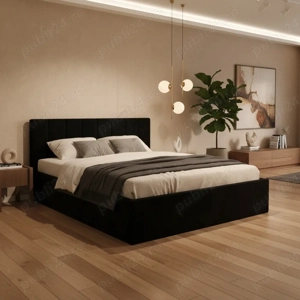 Pat Tapitat Aura Negru Catifea Premium Comandă acum