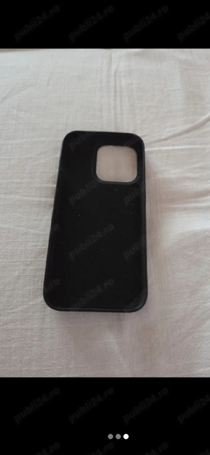 Husa   carcasa telefon Iphone 15 Pro neagra, cu ventuze - imagine 3