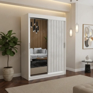 Dressing Tapitat ADELA Alb Cu Oglinda Transport oriunde în România Model nouă