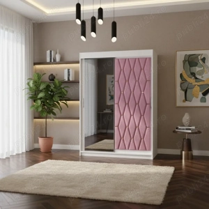 Dressing Tapitat Iris Roz Cu Oglinda  Model elegant Reduceri mobilier dormitor