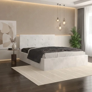 Pat Tapitat Elys Alb Catifea Premium Comandă acum