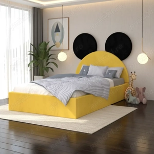 Pat Tapitat Serena cu Catifea Premium Galben Negru  Finisaje premium