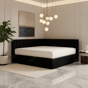 Pat Tapitat De Colt Daria Negru Catifea Premium Trimite mesaj