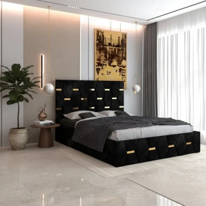 Pat Tapitat Bia Negru Catifea Premium Model popular