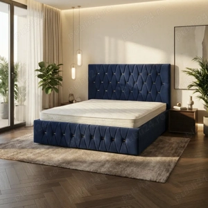 Pat Tapitat Iris Albastru Catifea Premium Stoc limitat