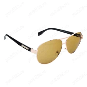 Ochelari de soare tip Aviator   Ramă Rose Gold & Brațe Negre   Stil Elegant