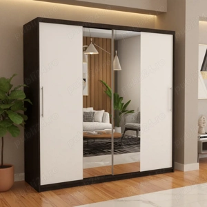 Dresing Delia 200 Wenge cu Oglinda si Usi Albe  Materiale de calitate Descoperă rapid mobilă pentru 