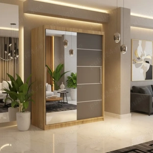 Dresing Delia 150 Sonoma cu Oglinda si Usi Gri Expediere rapidă Alege astăzi mobilă pentru dormitor