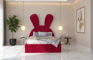 Pat Tapitat Naya Rosu Catifea Premium Livrare în toată țara Dormitor elegant preț bun