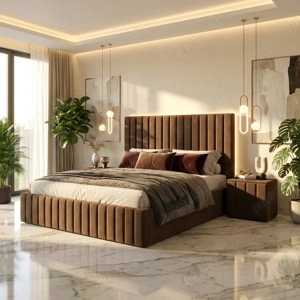 Pat Adela Maro Catifea Premium Cu Noptiere Tapitate Expediere rapidă Reduceri mobilă dormitor