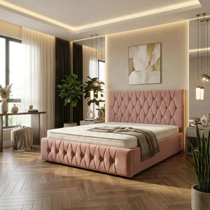 Pat Tapitat Iris Roz Catifea Premium Contactează-ne Profită de acum mobilier dormitor