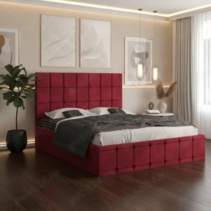 Pat Tapitat Titan Visiniu Catifea Premium Comandă acum Comandă chiar azi dormitoare moderne