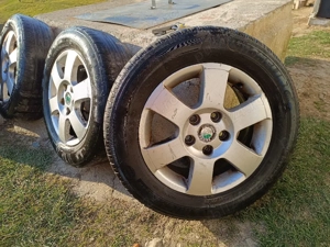 Jante originale Skoda Octavia 2 R15 + anvelope 195/65/R15 – set 4 buc