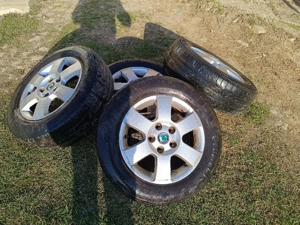 Jante originale Skoda Octavia 2 R15 + anvelope 195/65/R15 – set 4 buc - imagine 2