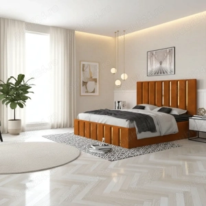 Pat Tapitat Crystal Caramiziu  Model elegant Variantă deosebită