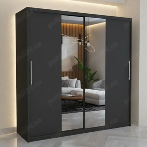 Dresing Delia 200 Gri cu Oglinda  Design modern Variantă nouă