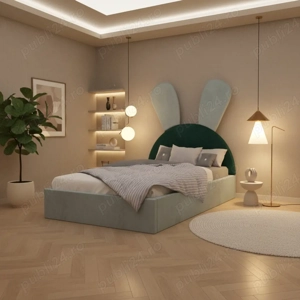 Pat Tapitat Naya Lemon Cu Verde Catifea Premium Livrare rapidă Dormitor elegant super ofertă