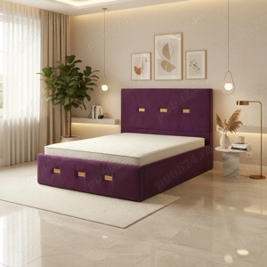 Pat Tapitat Rhea Mov Catifea Premium Scrie-ne pentru detalii Model premium