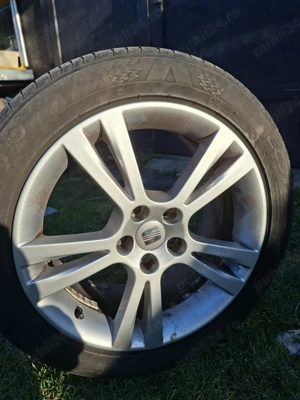 Vând sau schimb set jante + anvelope vară 215/45 R16 –seat ibiza ,vw Polo