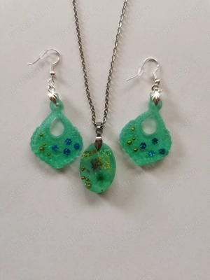 Set handmade cercei si pandantiv