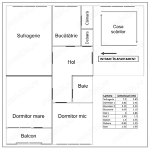 Vând ap. 3 camere, decomandat, Berceni