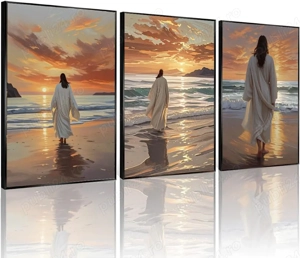 Tablou Canvas  Iisus Mergând pe Apă    Artă Abstractă Modernă (40 60 cm, Neînrămat)