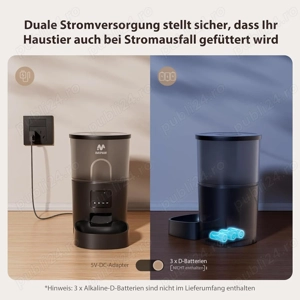 Hrănitor Automat pentru Pisici și Câini IMIPAW   3L, Control prin Aplicație, WiFi 5G 2.4G, 1 10 Mese - imagine 2