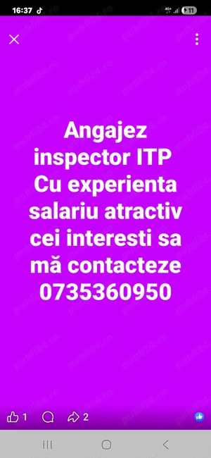 Cautam insoector itp cu experient