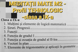 Meditatii Mate liceu (tehnologic) - clasa a 9-a