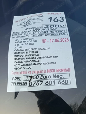 Vând Passat, preț negociabil. Detalii și informații la numărul afișat din anunț!  - imagine 3