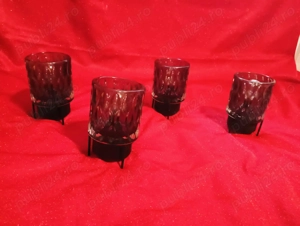 Set 4 Veioze Decorative din Sticlă   Design Elegant   Ambient LED