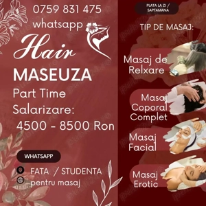 Angajare Part-Time Fata - Studenta pentru Relaxare cu Ulei de Argan Fara Experiență!