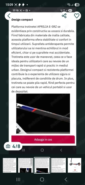 Trotineta Aprilia electrica