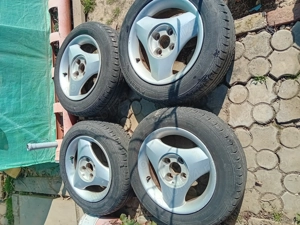 Vand set jante din aluminiu, de 14 inch, cu cauciucuri de vara - imagine 1