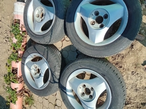Vand set jante din aluminiu, de 14 inch, cu cauciucuri de vara - imagine 3