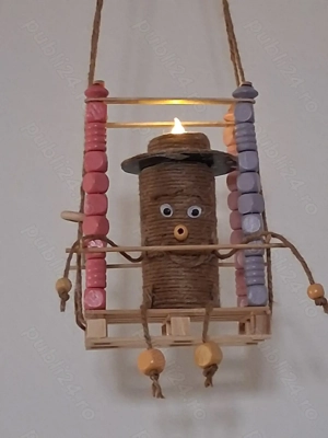 Decoratiuni Din Lemn-Iuta-Sticla-Handmade Pentru -Gradina-Curte-Casa-Interior-Exterior