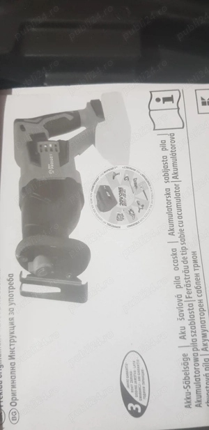 fierastrau sabie cu acumulator myproiect si polidisc parkside 20v si acumulator scule rosii kaufland - imagine 4