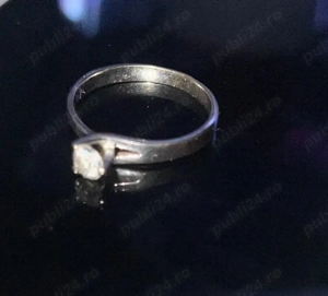 inel logodna 18k, 2,6g aur alb diamant 0.30ct