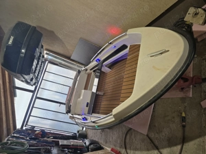 Barcă Rio 400 Goal pescuit + motor Johnson 25cp, EVA deck