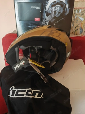 Casca moto Icon Airflite marimea M-L NOUA ochelari soare incorporati - imagine 3