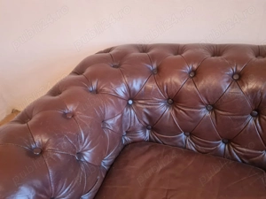Canapea Chesterfield - Originala- din piele naturala - 2 locuri  - imagine 4