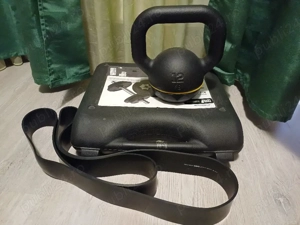 Set Complet Fitness: Kettlebell 12kg + Kit Gantere 20kg + Bandă Rezistență 60kg