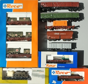 Vagoane de marfa trenulet electric, Roco.
