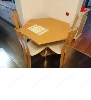 VAND Masă hexagonală extensibilă + 4 scaune   Made in Italy