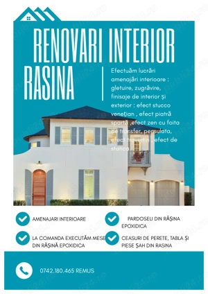 Amenajari interioare, rasina epoxidica