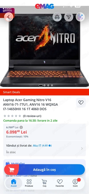laptop gaming acer i7-14650hx