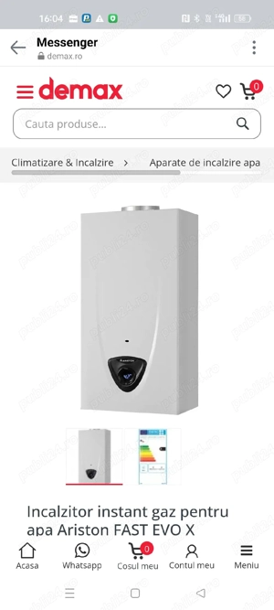 Instant pe gaz Ariston