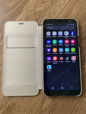 Telefon Android Samsung Gold J6 dual sim perfect funcțional baterie buna,Display mare,Android 10 des